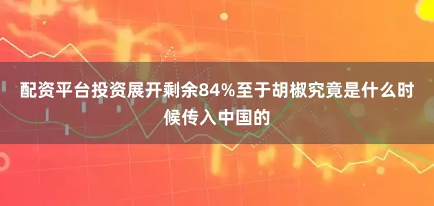 配资平台投资展开剩余84%至于胡椒究竟是什么时候传入中国的